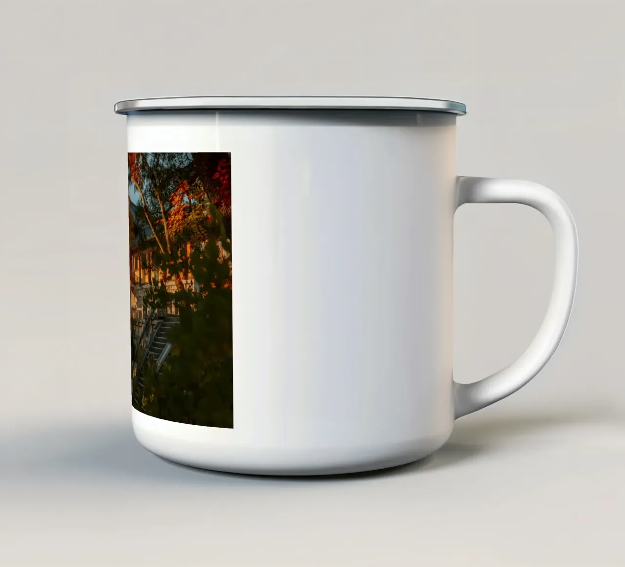 Herfst bij Bulguksa Tempel in Gyeongju, Zuid-Korea emaille mok van mbgraphx2