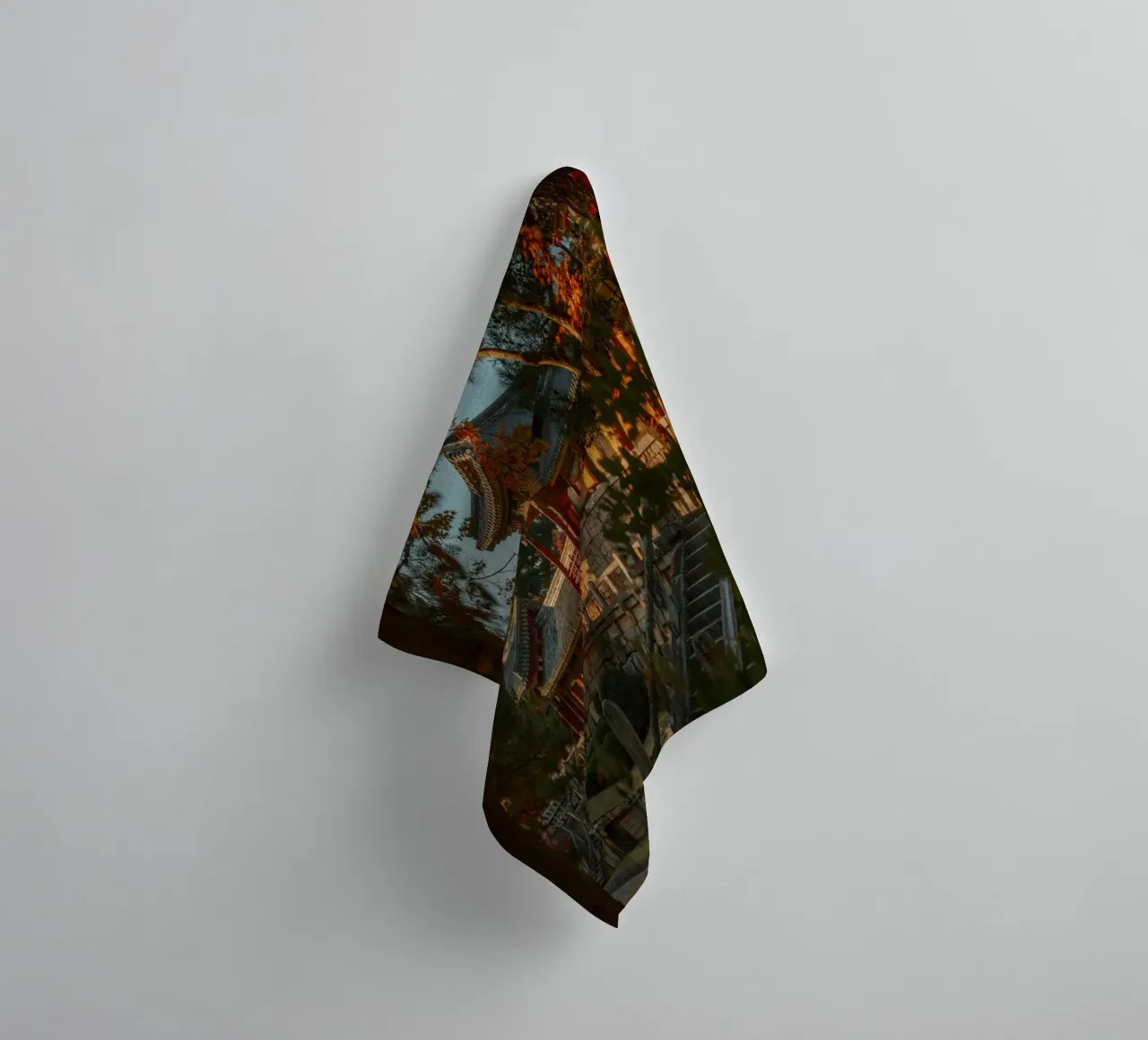 Autunno al tempio Bulguksa di Gyeongju, Corea del Sud asciugamano da bagno da mbgraphx2