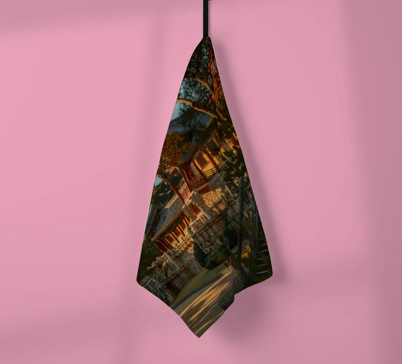 Automne au temple Bulguksa à Gyeongju, Corée du Sud torchon de mbgraphx2