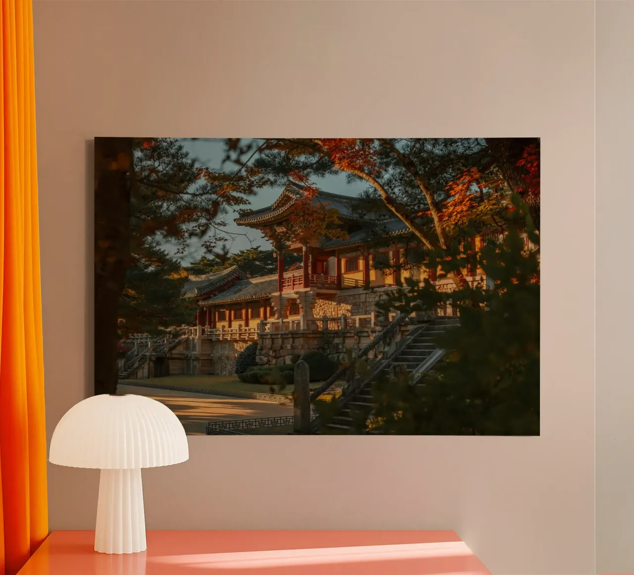 Autunno al tempio Bulguksa di Gyeongju, Corea del Sud tela da mbgraphx2