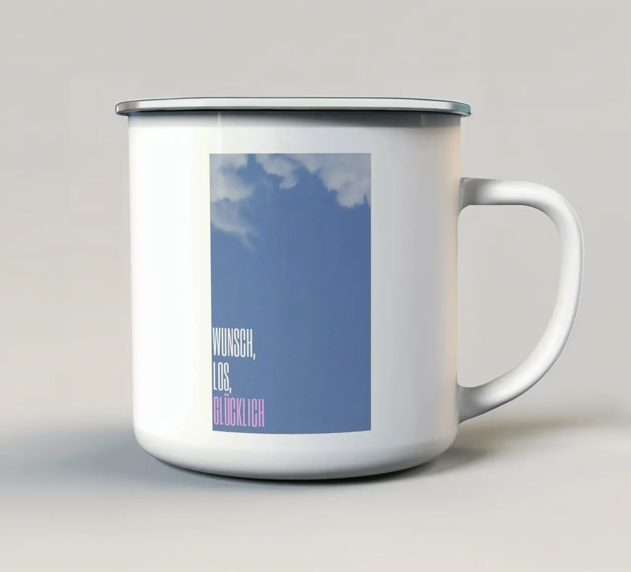 Wunschlos Glücklich tazza in smalto da Tabea Jule