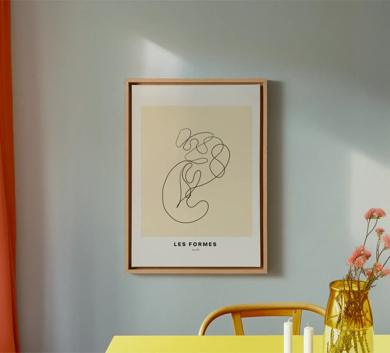 Les Formes No.01 - Abstracte Minimal Line Art Print canvas van TABLAATARTISTIC