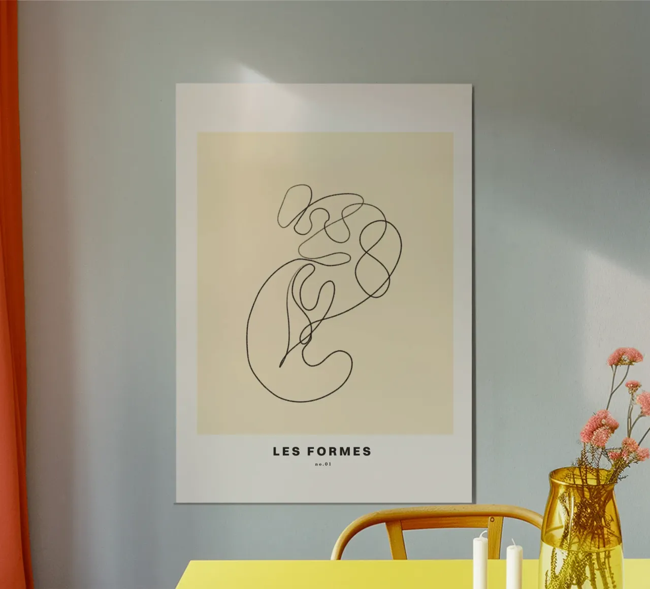 Les Formes No.01 - Abstracte Minimal Line Art Print hahnemühle van TABLAATARTISTIC