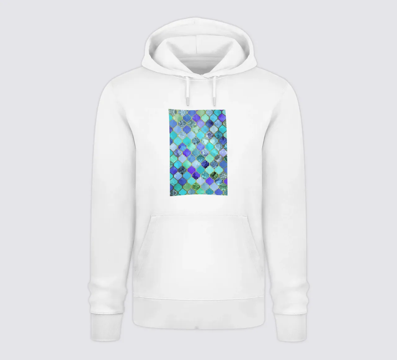 Cobalt Moroccan Tile Pattern felpa con cappuccio da Micklyn Le Feuvre