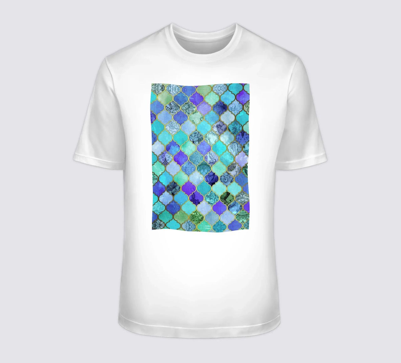 Cobalt Moroccan Tile Pattern t-shirt da Micklyn Le Feuvre