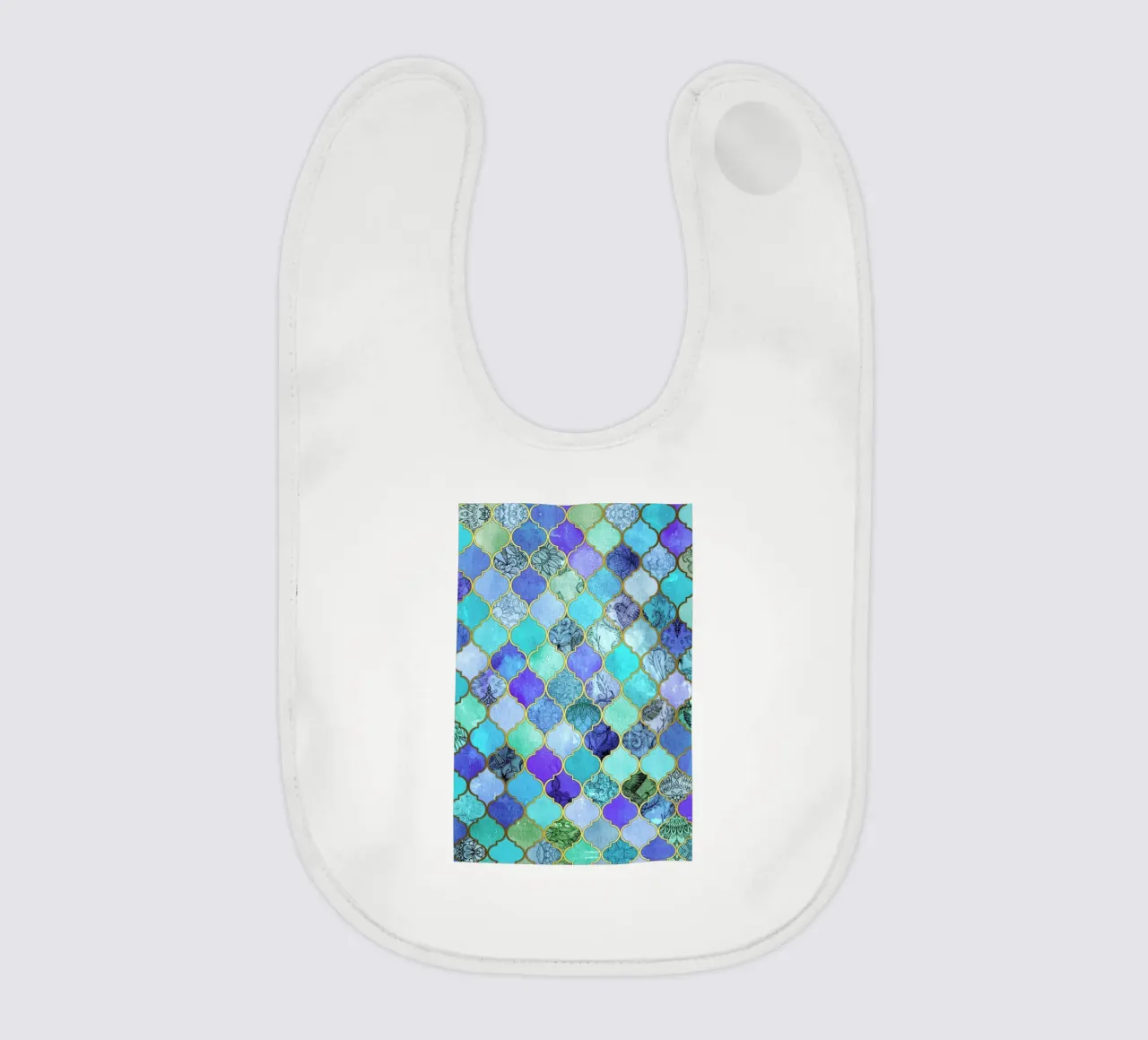 Cobalt Moroccan Tile Pattern bavaglino da Micklyn Le Feuvre