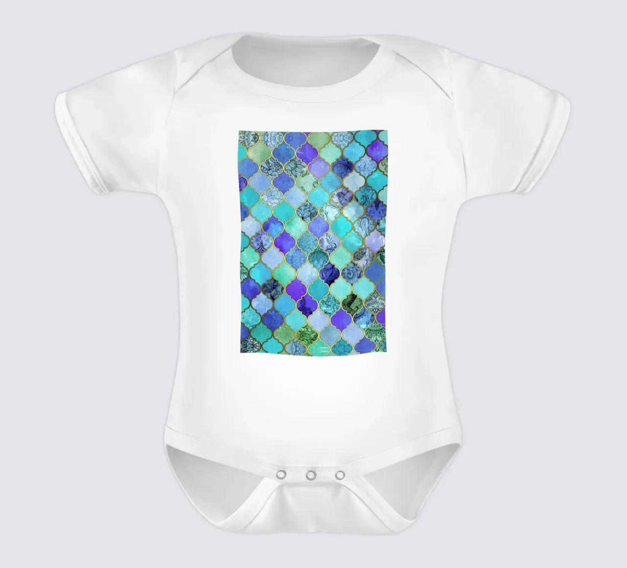Cobalt Moroccan Tile Pattern body de bebé de Micklyn Le Feuvre