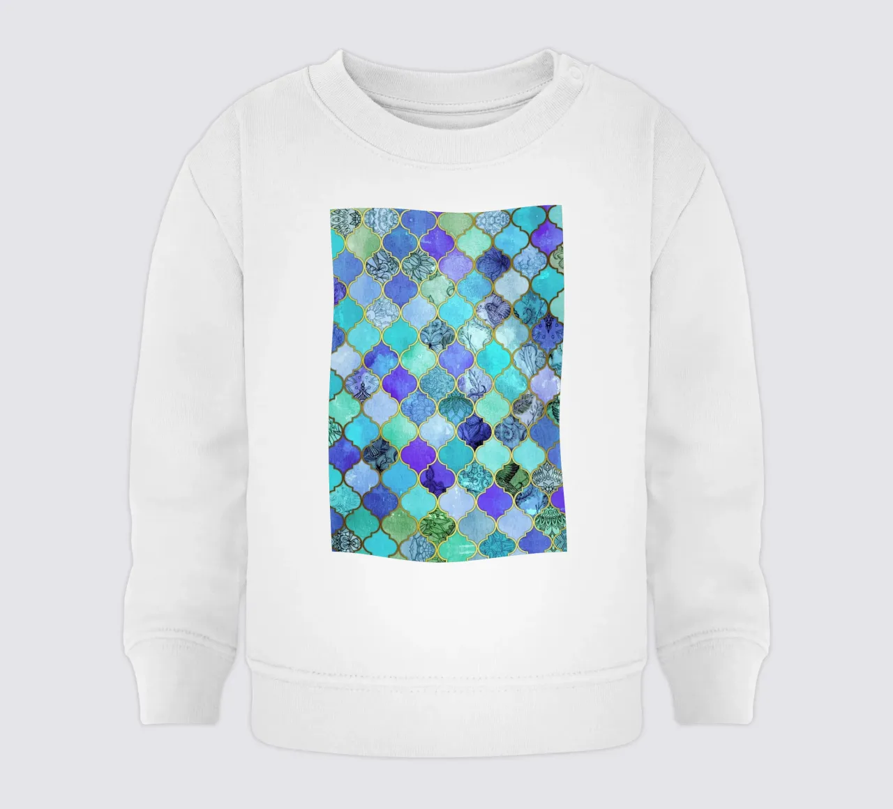 Cobalt Moroccan Tile Pattern felpa neonato da Micklyn Le Feuvre