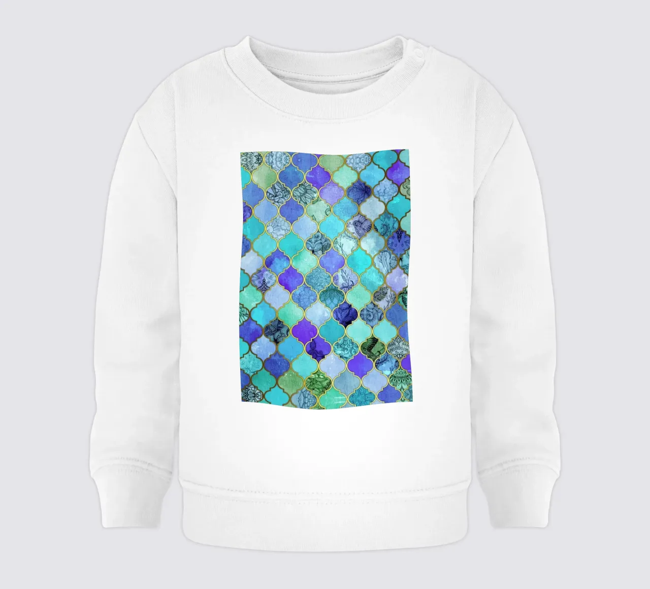 Cobalt Moroccan Tile Pattern Baby Sweatshirt von Micklyn Le Feuvre