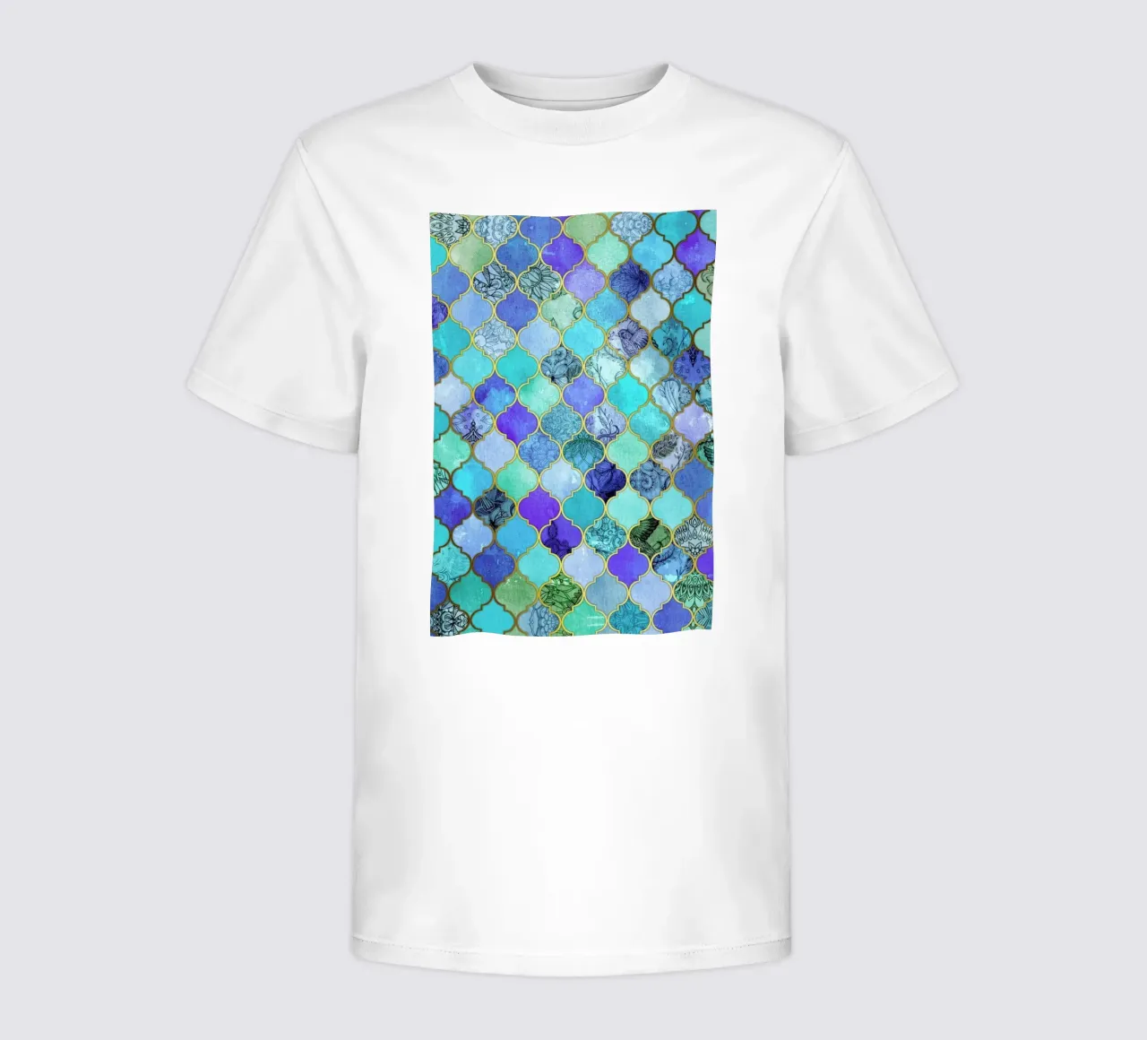 Cobalt Moroccan Tile Pattern t-shirt bambini da Micklyn Le Feuvre