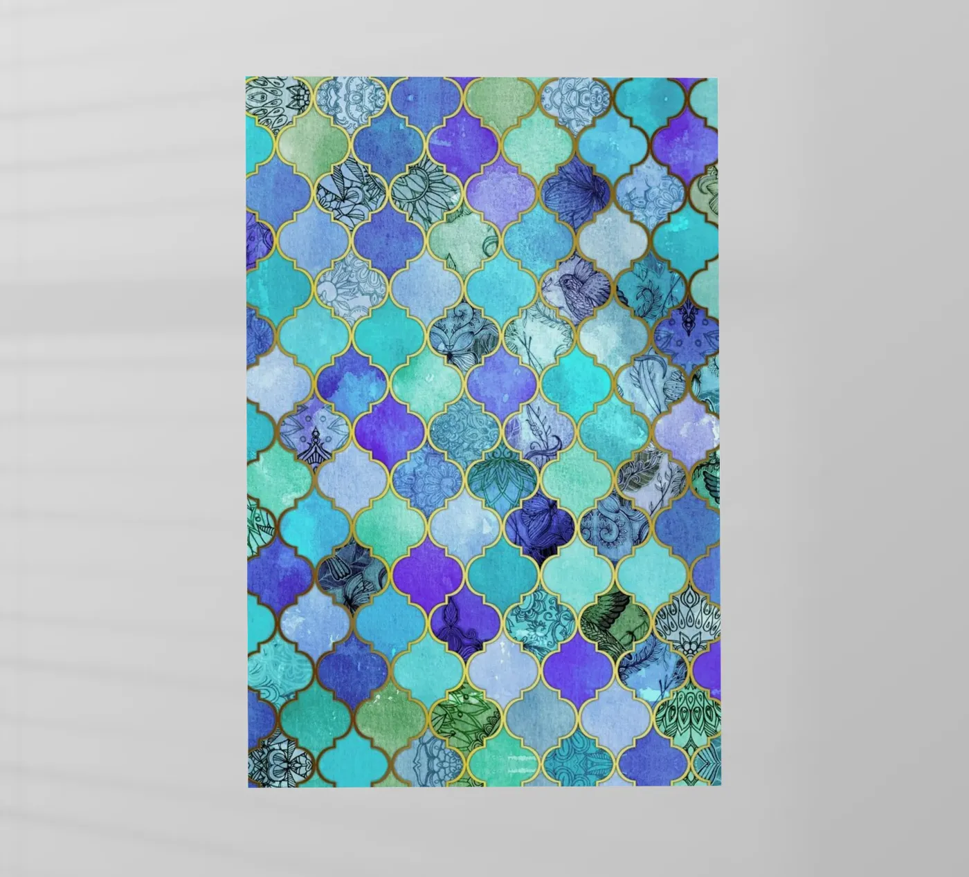 Cobalt Moroccan Tile Pattern pellicola backlit da Micklyn Le Feuvre