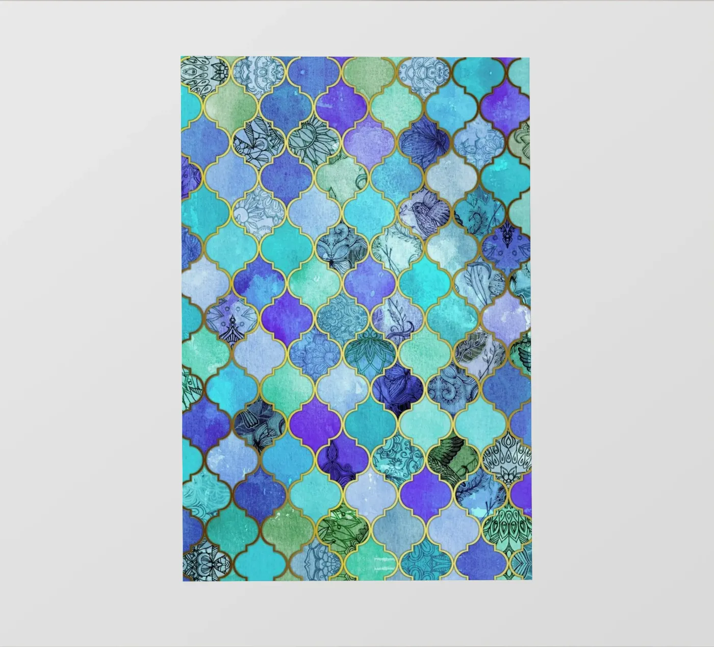 Cobalt Moroccan Tile Pattern pellicola backlit da Micklyn Le Feuvre