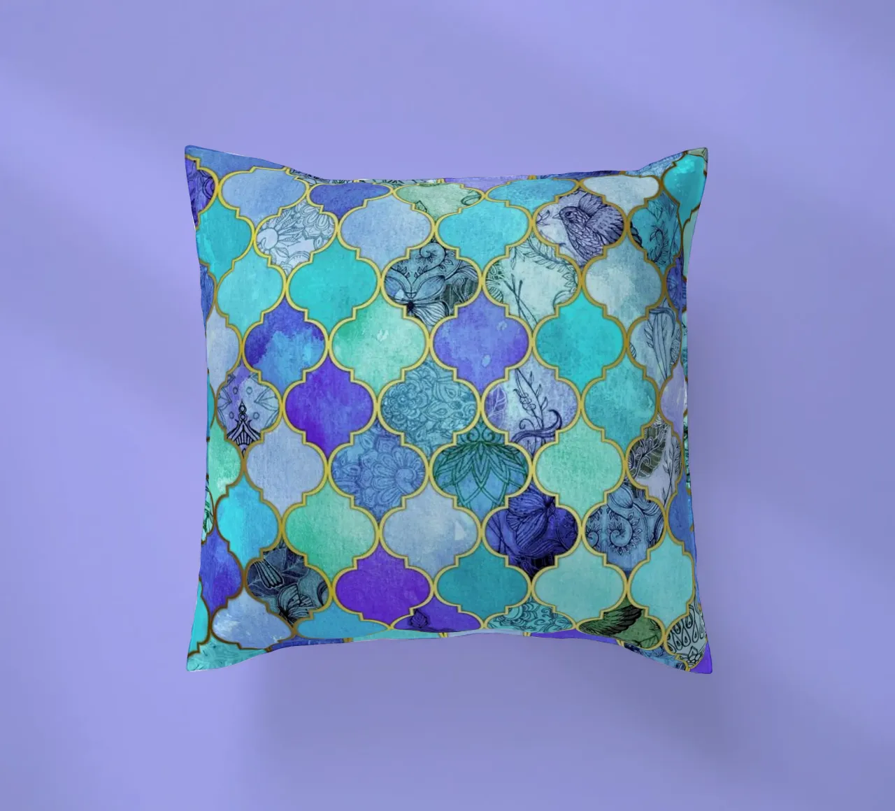 Cobalt Moroccan Tile Pattern cuscino da Micklyn Le Feuvre