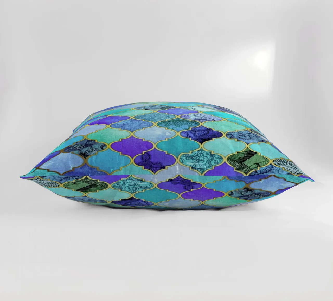 Cobalt Moroccan Tile Pattern decorative cushion by Micklyn Le Feuvre