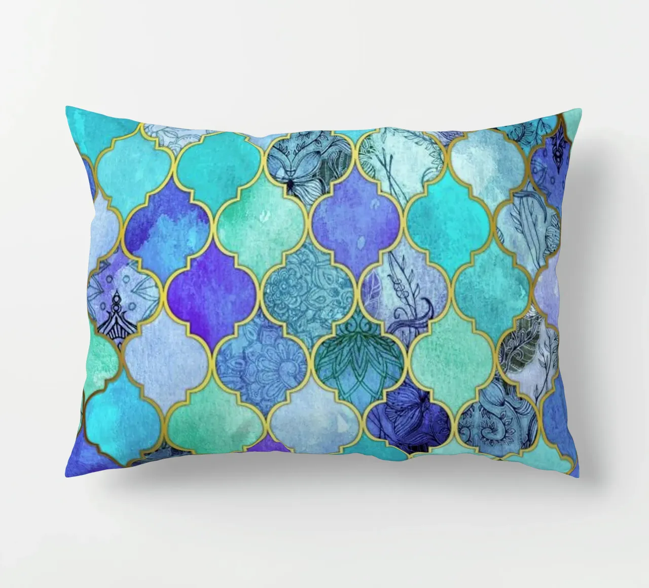 Cobalt Moroccan Tile Pattern cuscino da Micklyn Le Feuvre