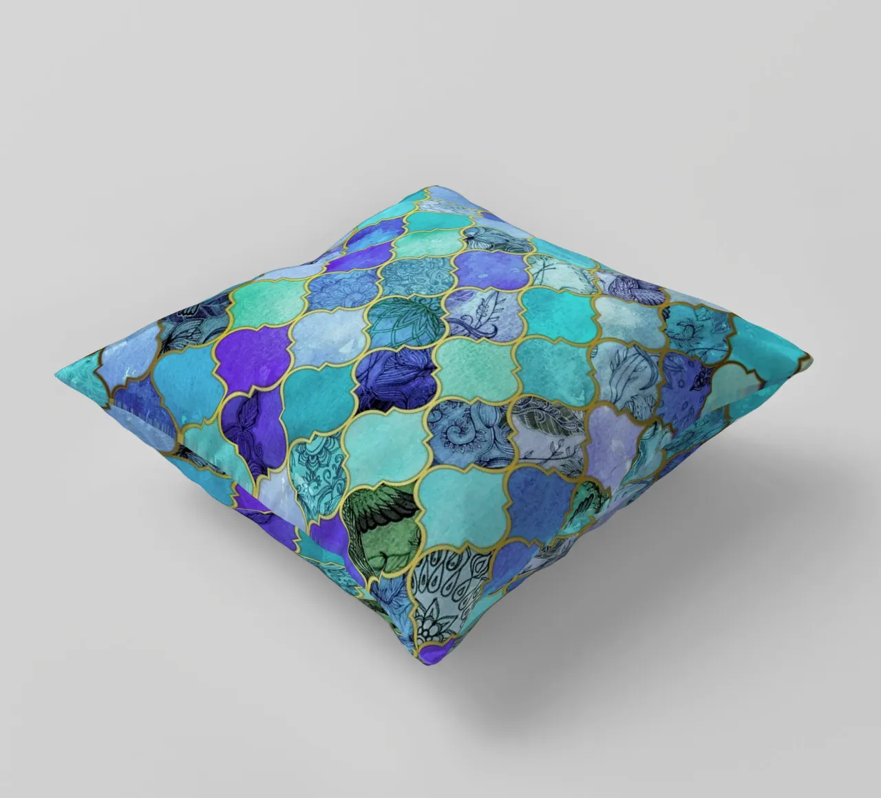 Cobalt Moroccan Tile Pattern cuscino da Micklyn Le Feuvre