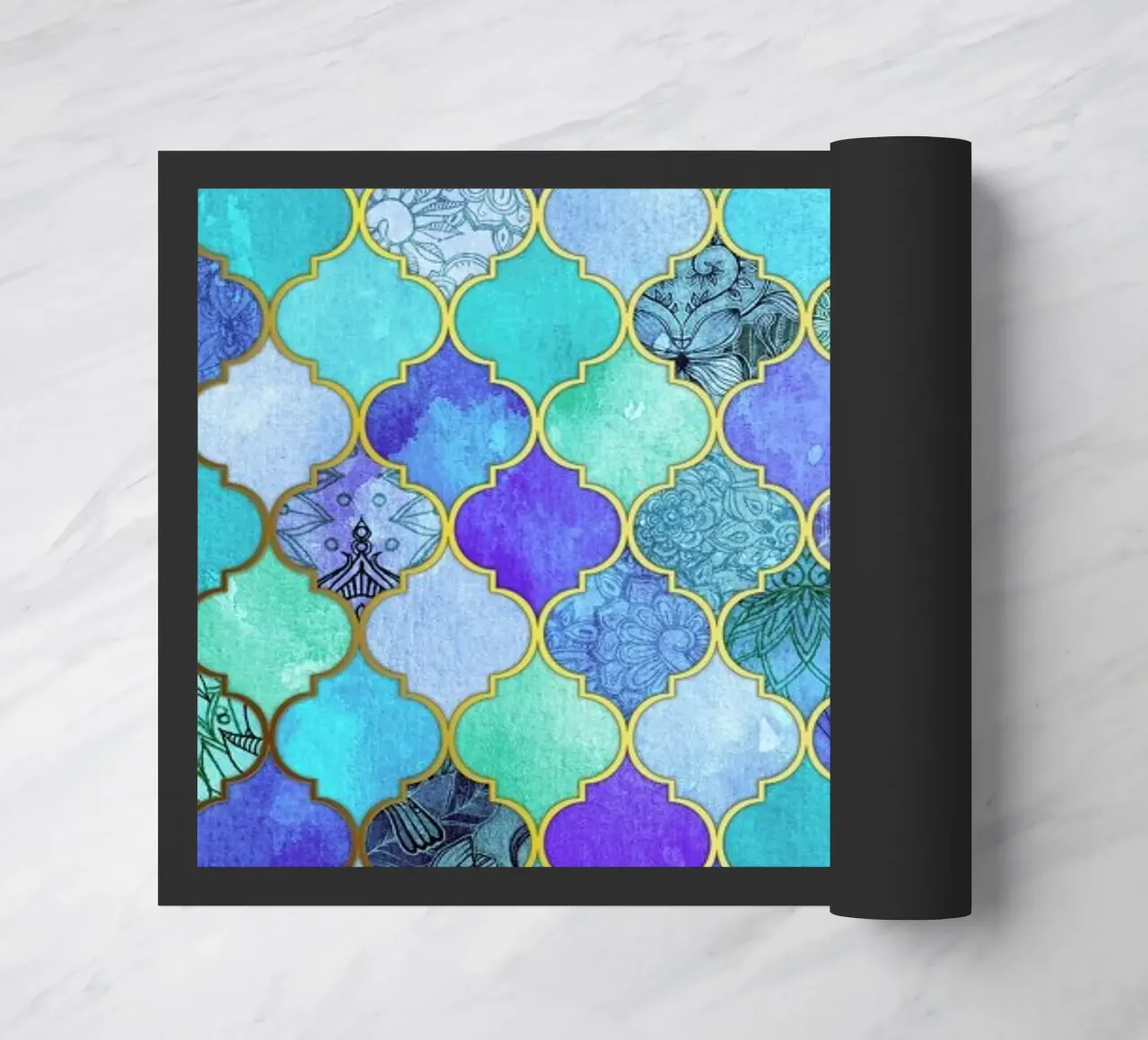 Cobalt Moroccan Tile Pattern zerbino da Micklyn Le Feuvre