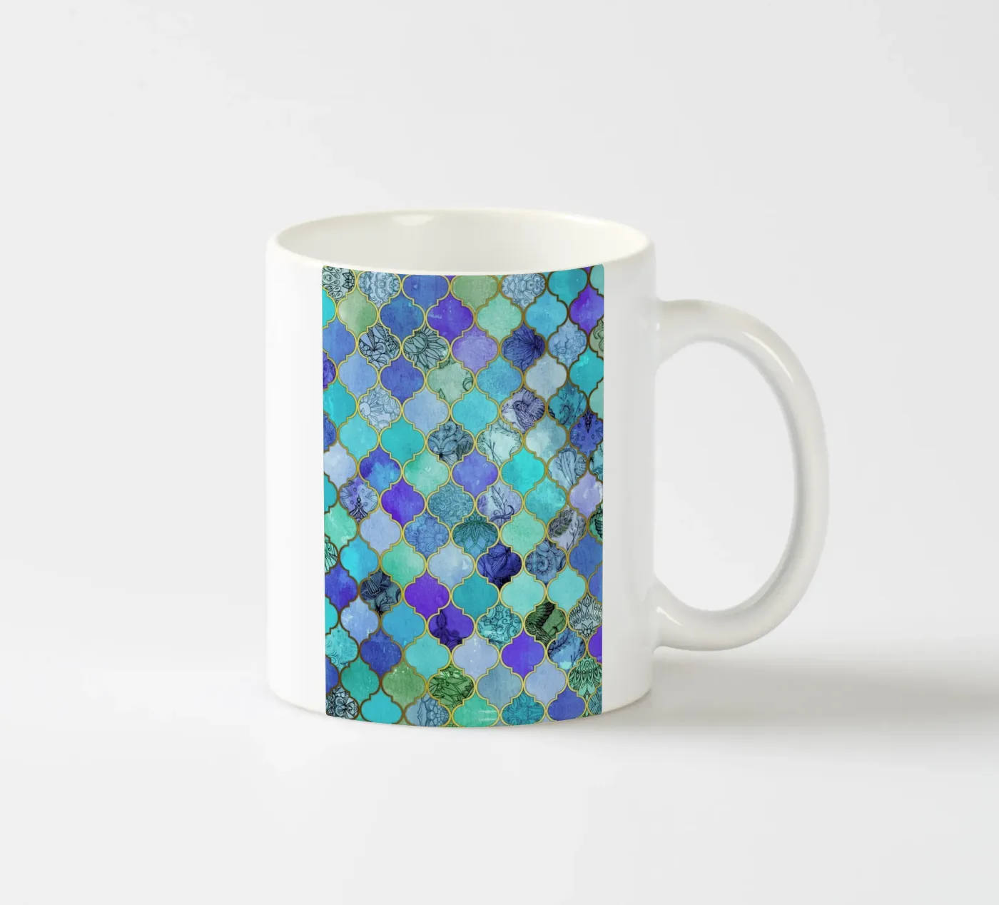 Cobalt Moroccan Tile Pattern ceramic mug by Micklyn Le Feuvre