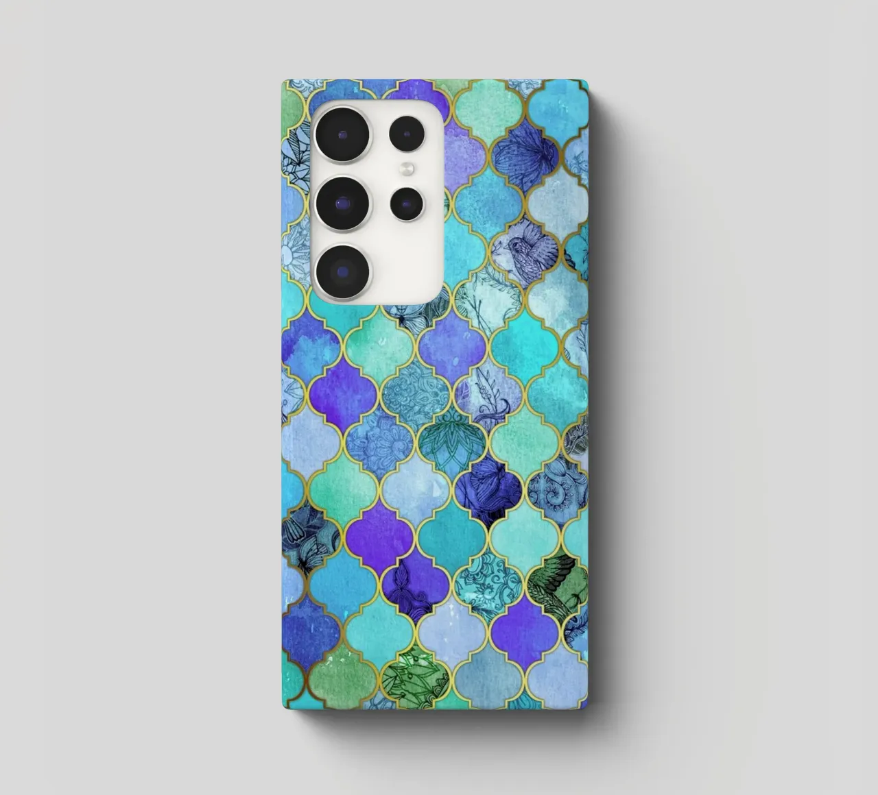 Cobalt Moroccan Tile Pattern cover samsung da Micklyn Le Feuvre