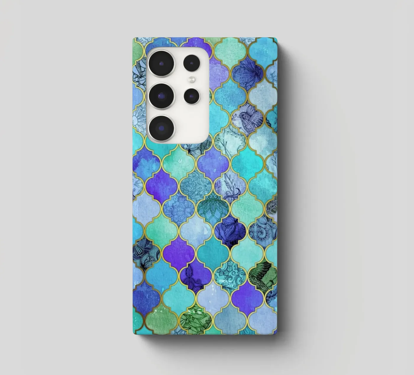 Cobalt Moroccan Tile Pattern cover samsung da Micklyn Le Feuvre