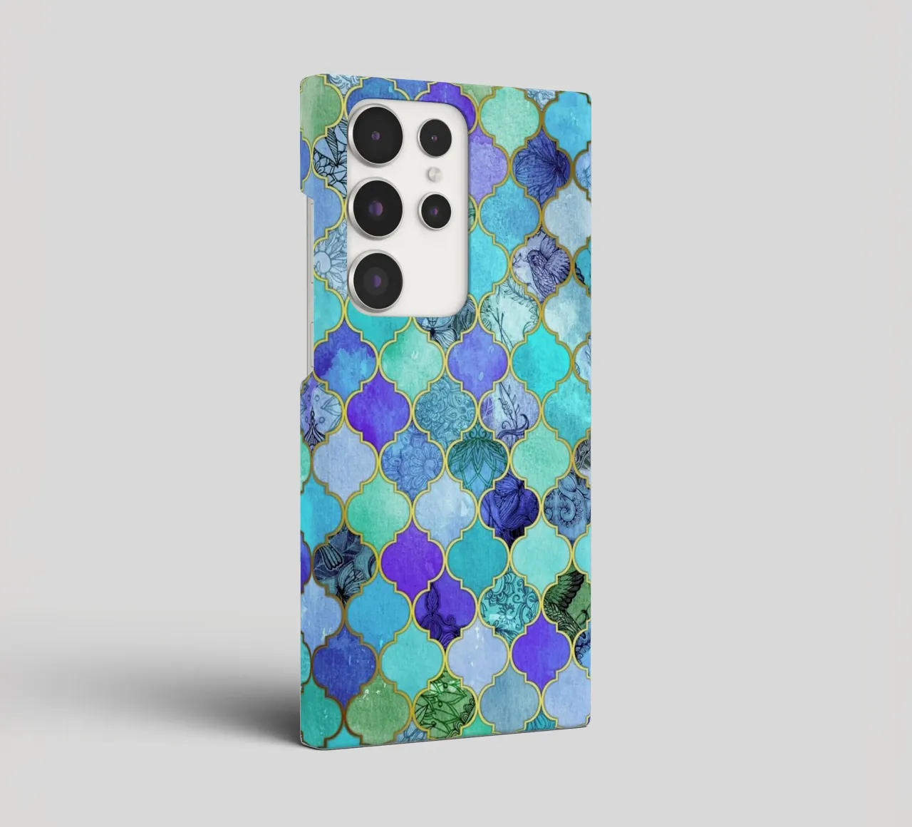 Cobalt Moroccan Tile Pattern cover samsung da Micklyn Le Feuvre