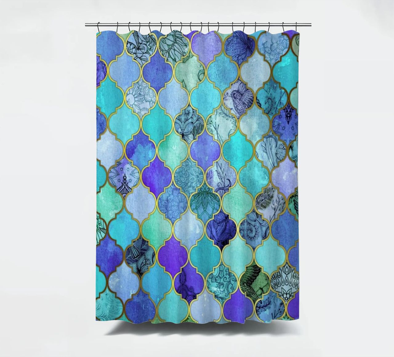Cobalt Moroccan Tile Pattern tenda da doccia da Micklyn Le Feuvre