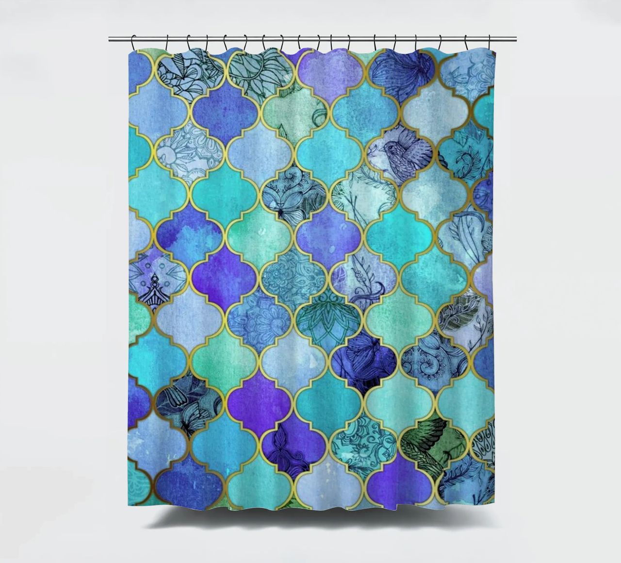 Cobalt Moroccan Tile Pattern tenda da doccia da Micklyn Le Feuvre