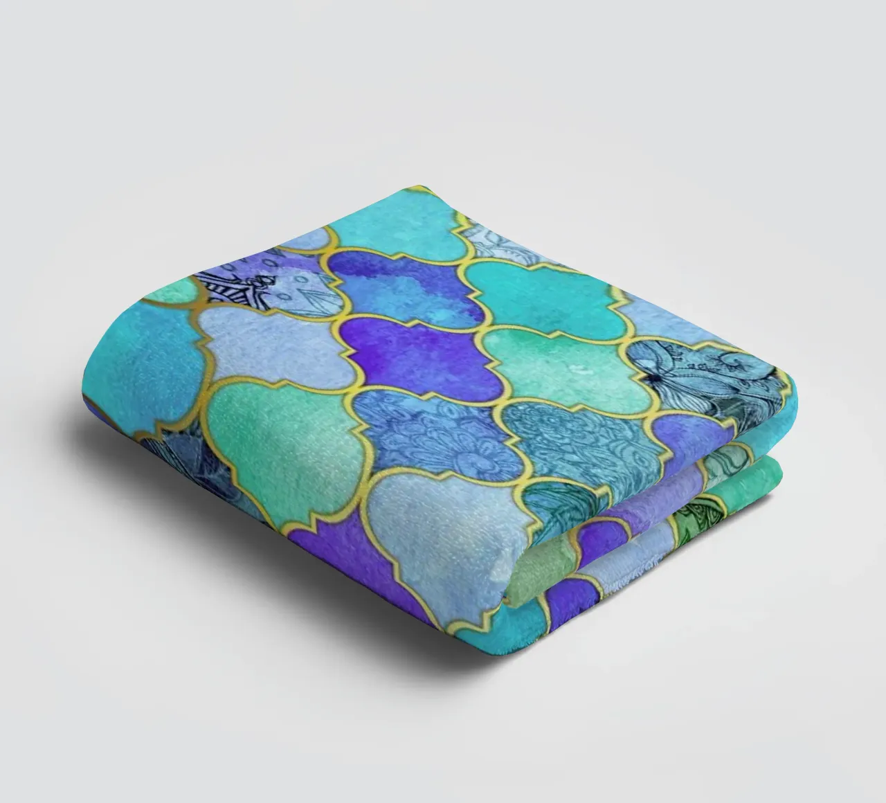 Cobalt Moroccan Tile Pattern asciugamano da bagno da Micklyn Le Feuvre