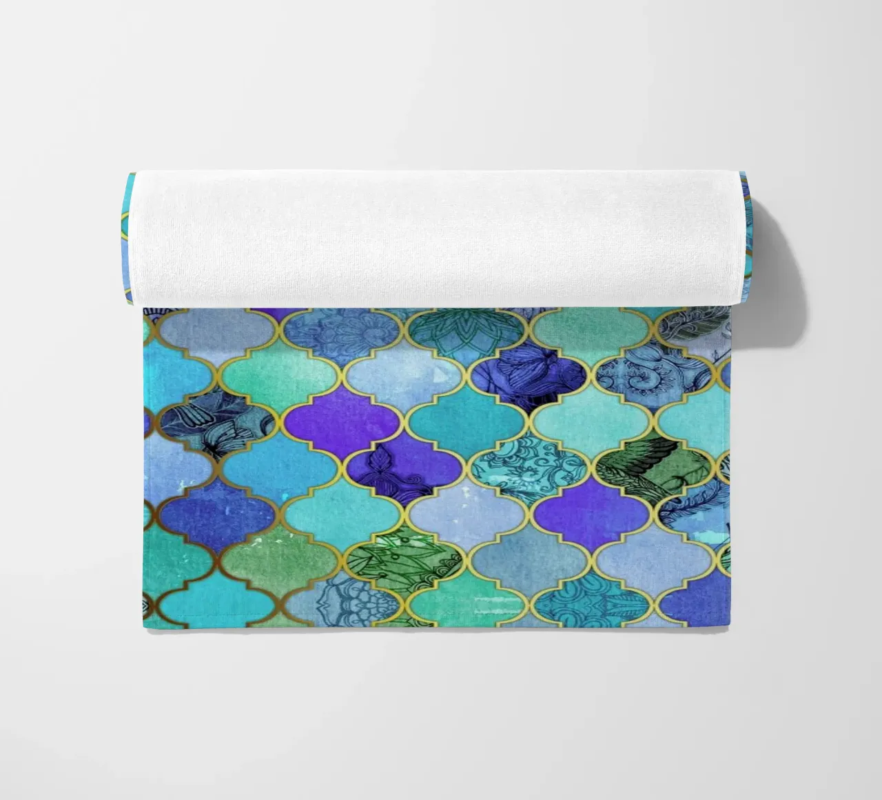 Cobalt Moroccan Tile Pattern telo mare da Micklyn Le Feuvre