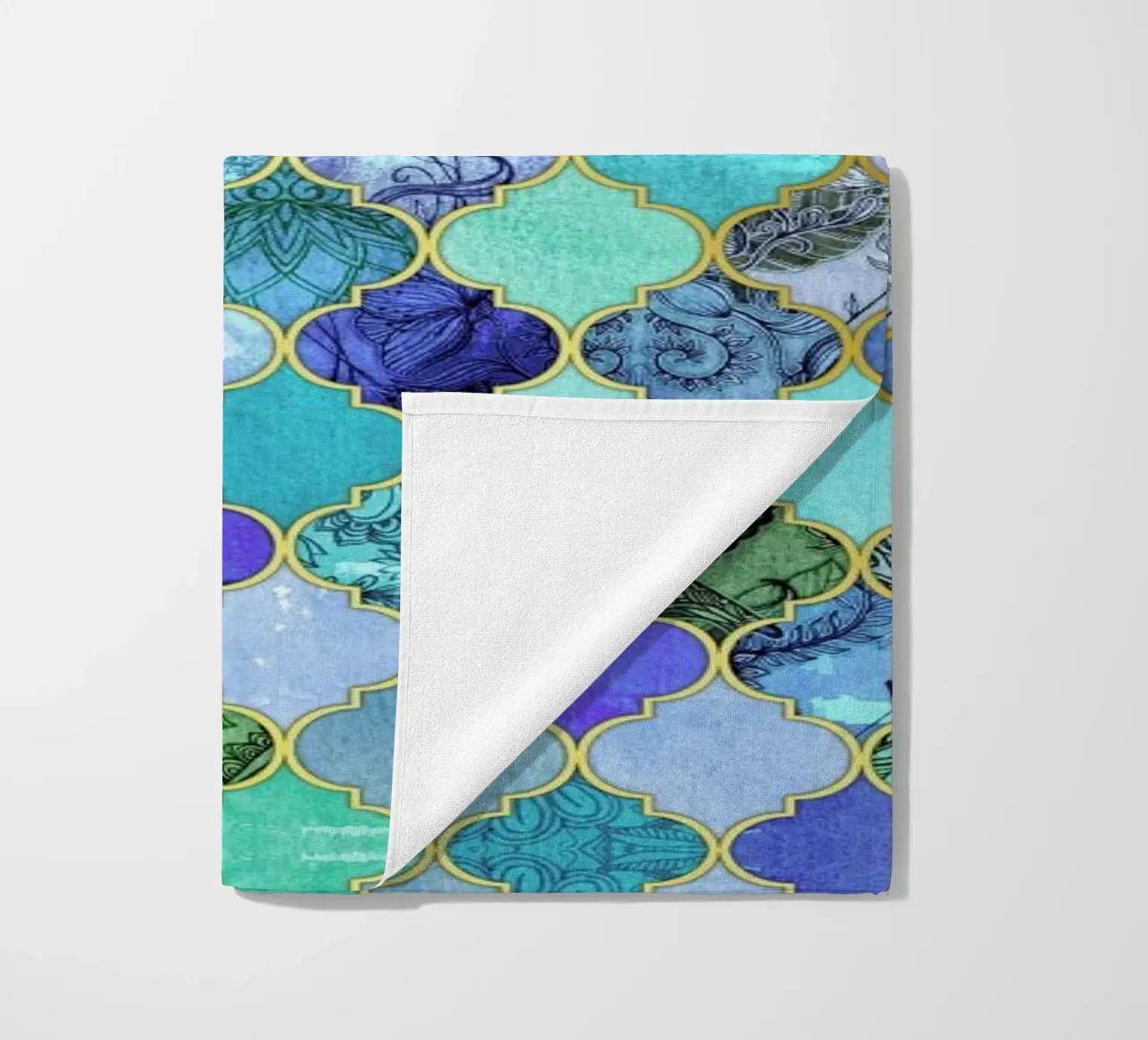 Cobalt Moroccan Tile Pattern telo mare da Micklyn Le Feuvre