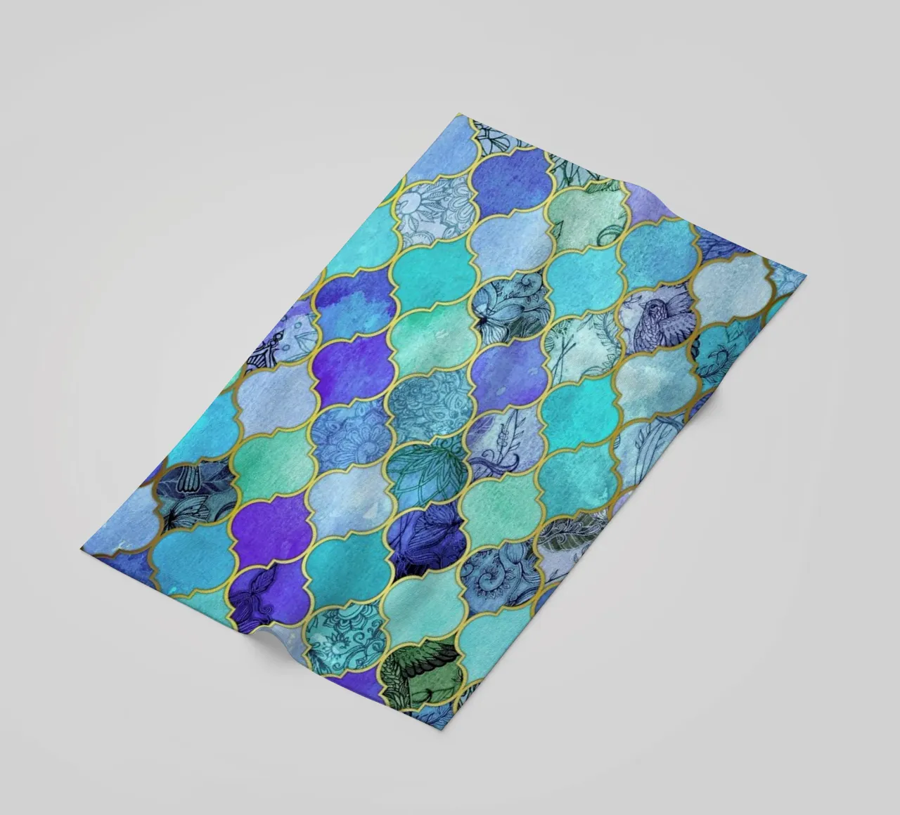 Cobalt Moroccan Tile Pattern telo mare da Micklyn Le Feuvre