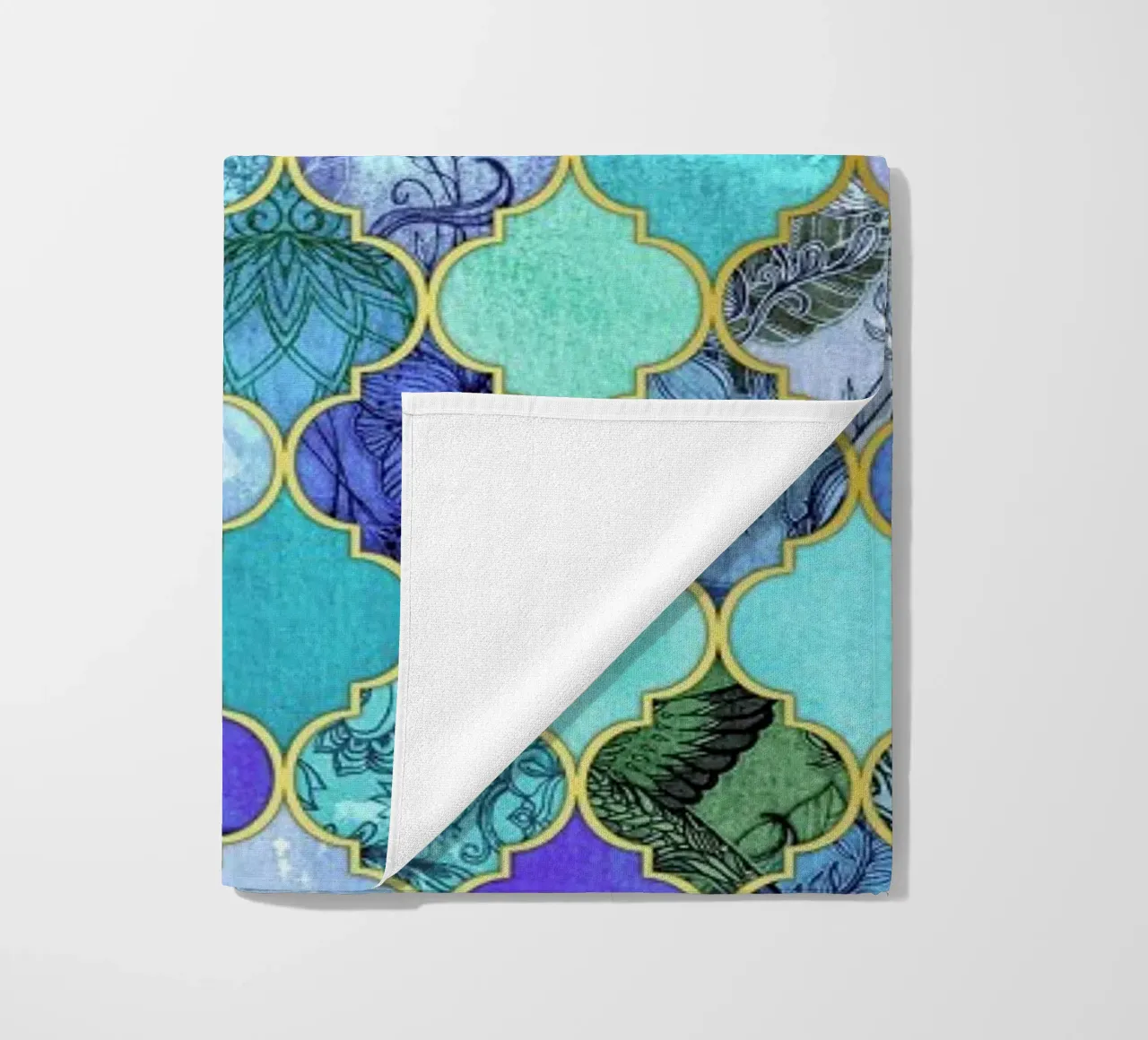 Cobalt Moroccan Tile Pattern telo mare da Micklyn Le Feuvre