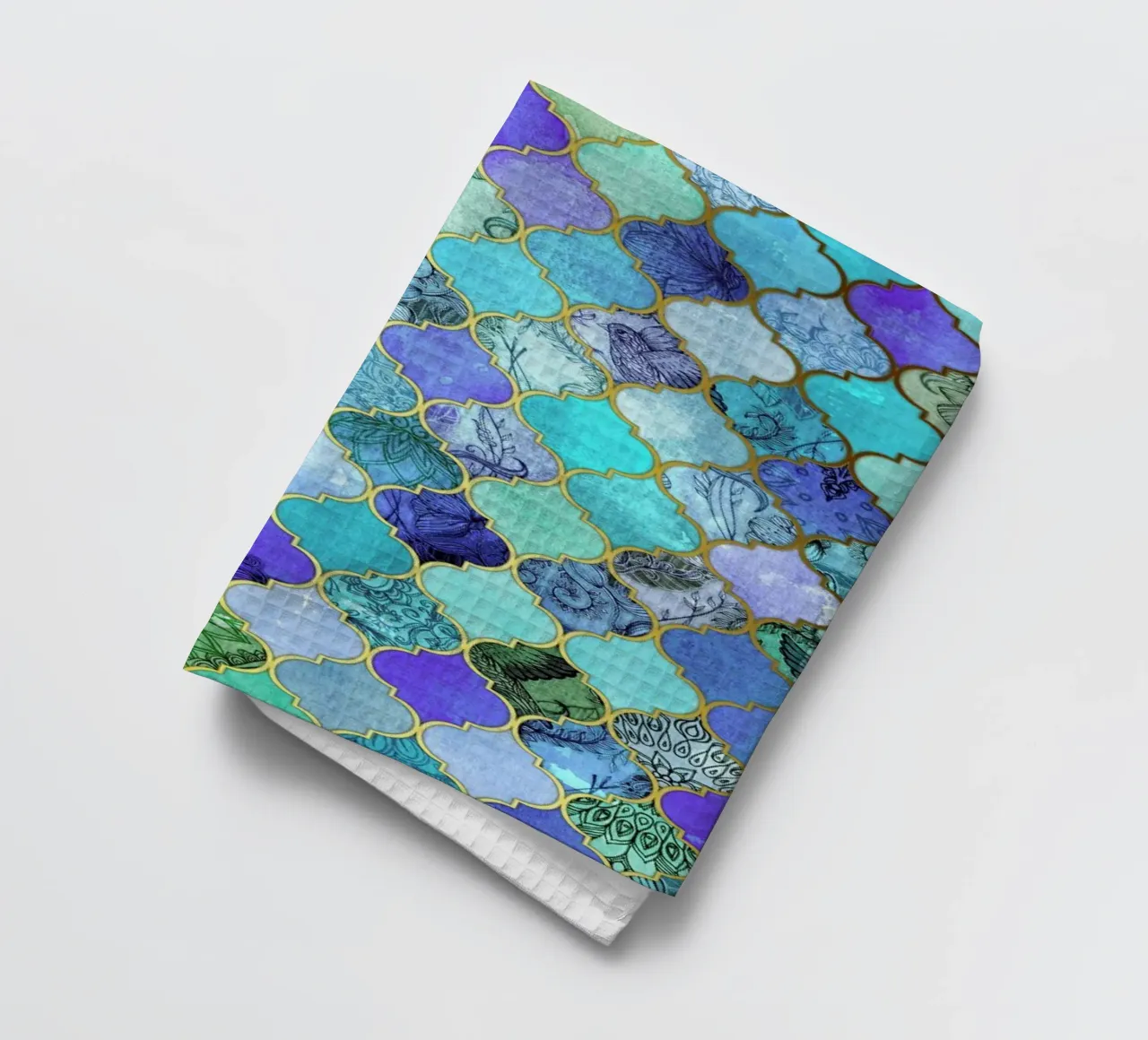 Cobalt Moroccan Tile Pattern paño de cocina de Micklyn Le Feuvre