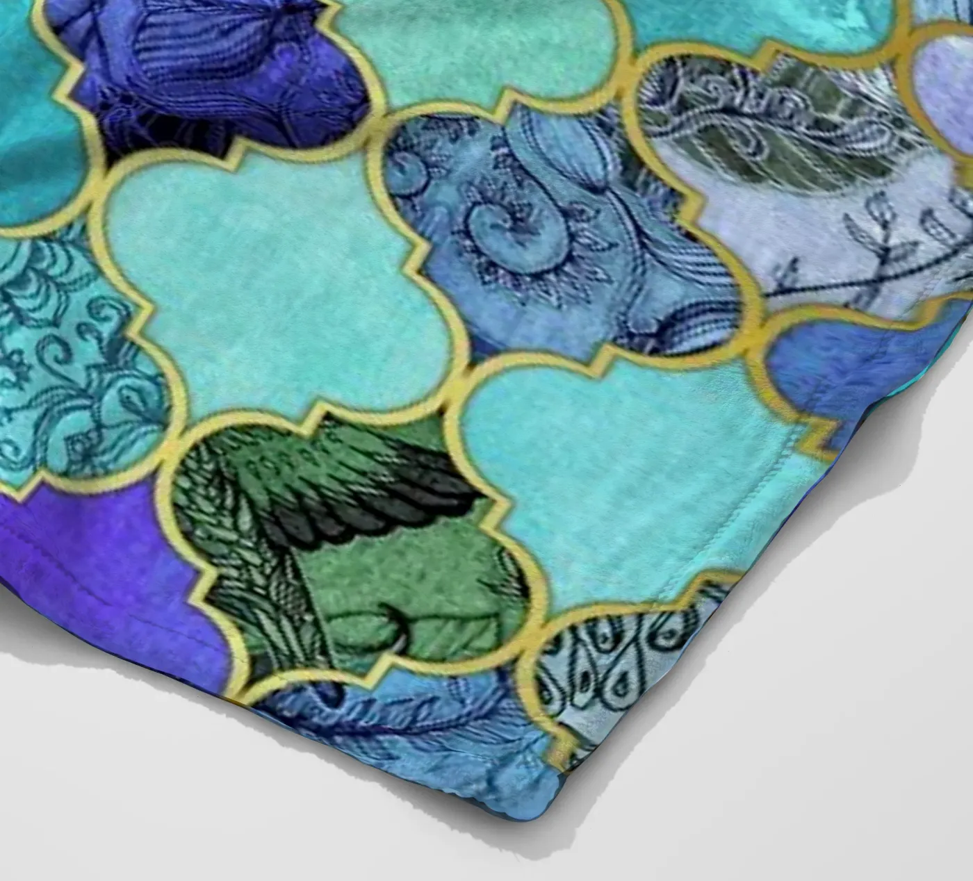 Cobalt Moroccan Tile Pattern fleecedeken van Micklyn Le Feuvre