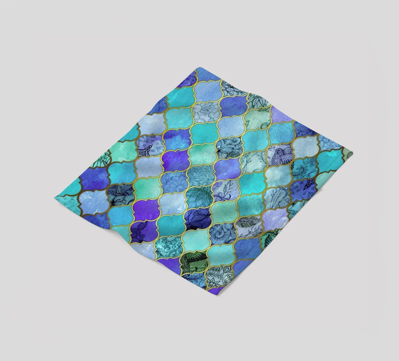 Cobalt Moroccan Tile Pattern fleecedeken van Micklyn Le Feuvre