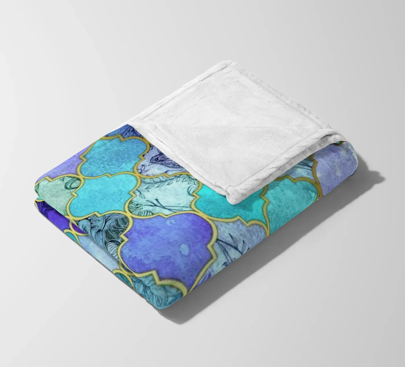 Cobalt Moroccan Tile Pattern fleecedeken van Micklyn Le Feuvre