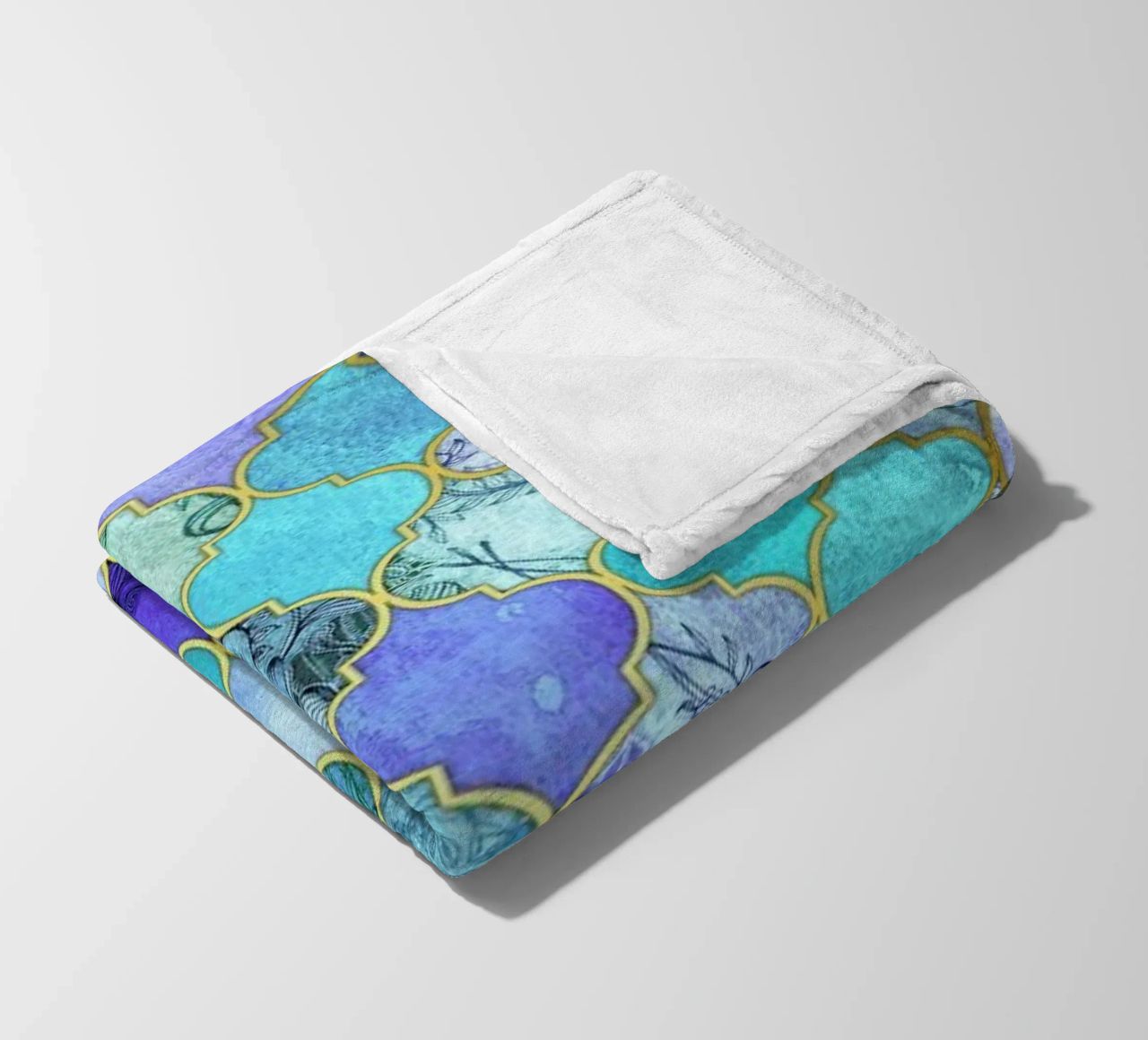 Cobalt Moroccan Tile Pattern coperta in pile da Micklyn Le Feuvre