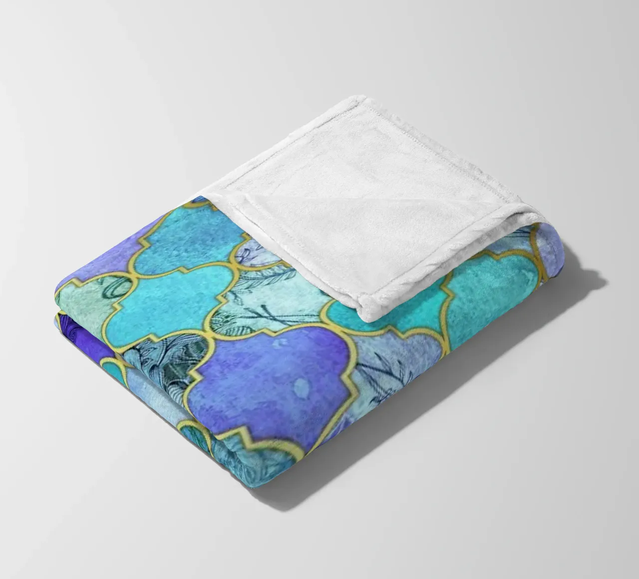 Cobalt Moroccan Tile Pattern coperta in pile da Micklyn Le Feuvre