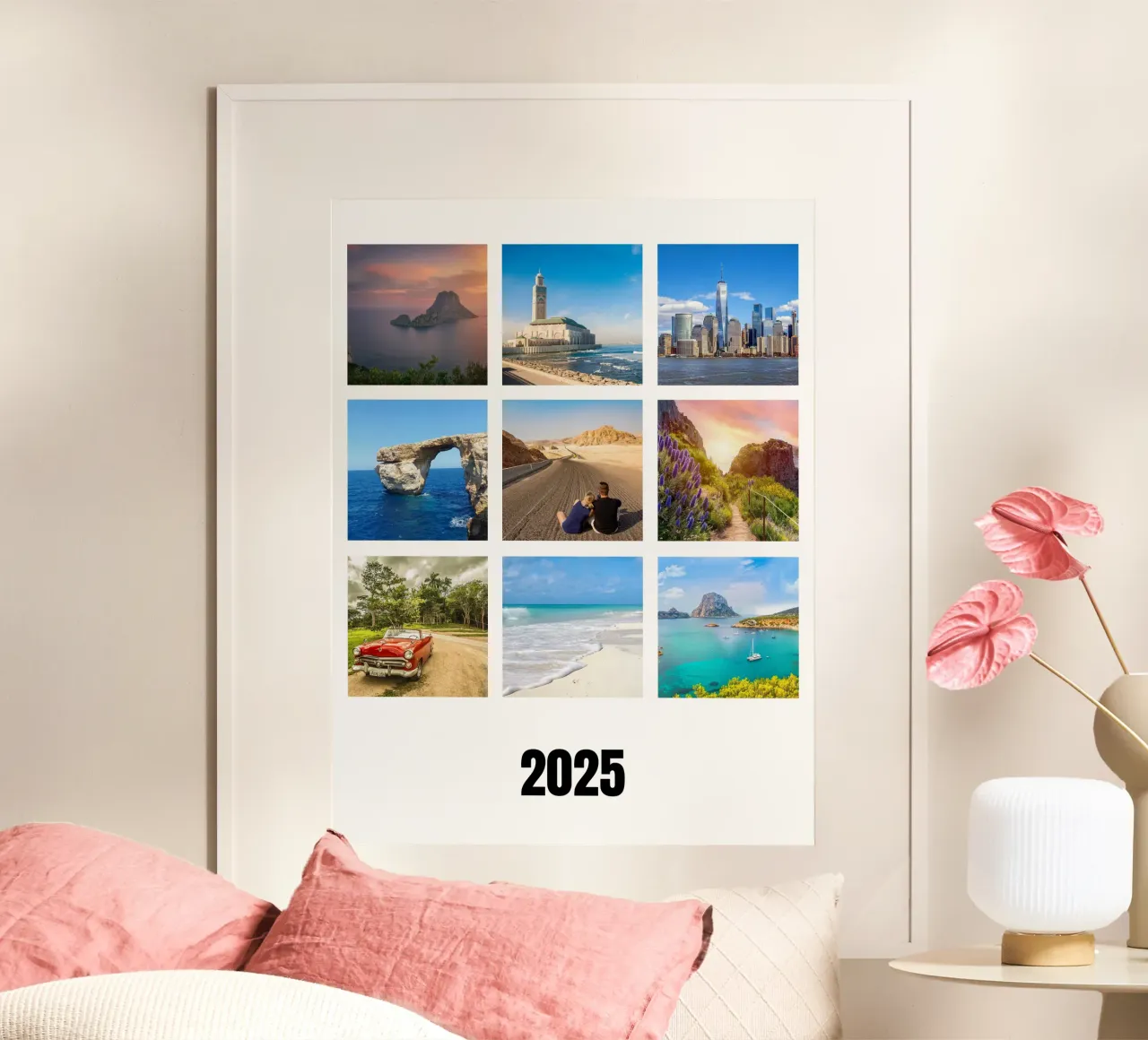 Collage with your own photos: 9 squares and text, customisable hahnemühle by rb-Fotografie