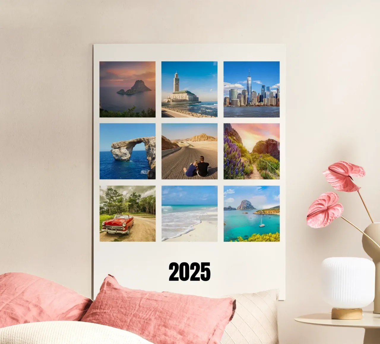 Collage with your own photos: 9 squares and text, customisable hahnemühle by rb-Fotografie