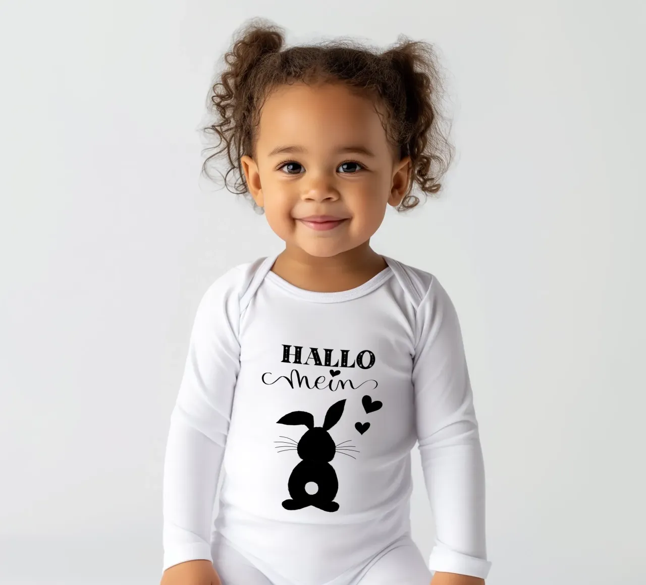 Hello my bunny. Not only cute at Easter. long-sleeve baby romper by CalliLetters