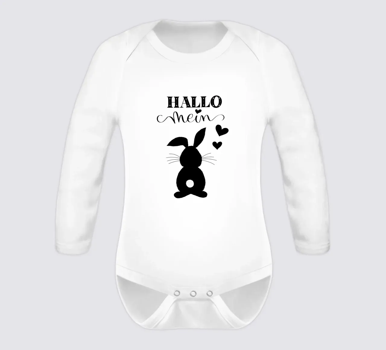 Hello my bunny. Not only cute at Easter. long-sleeve baby romper by CalliLetters