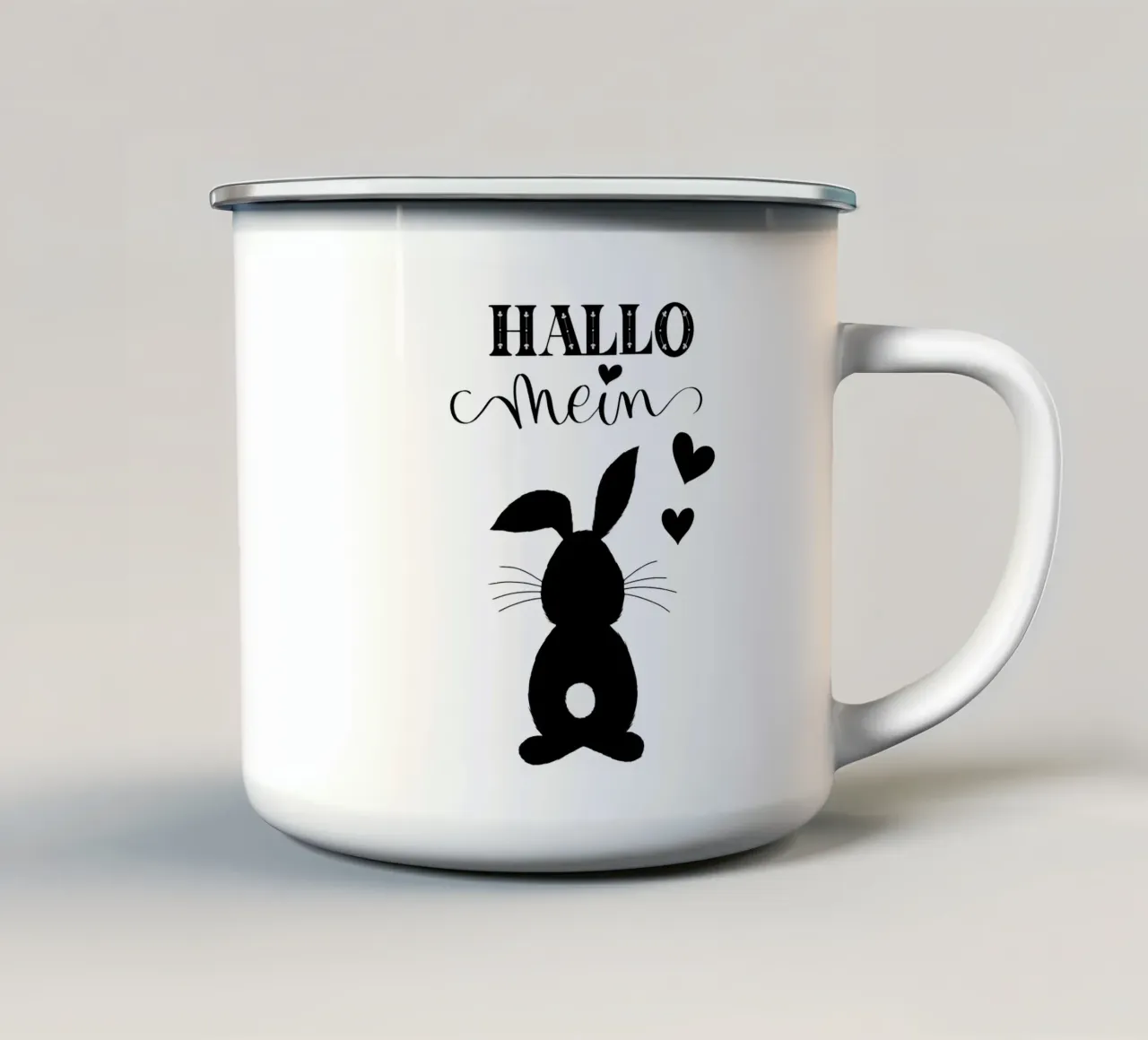 Ciao mio coniglietto. Non solo carino a Pasqua. tazza in smalto da CalliLetters