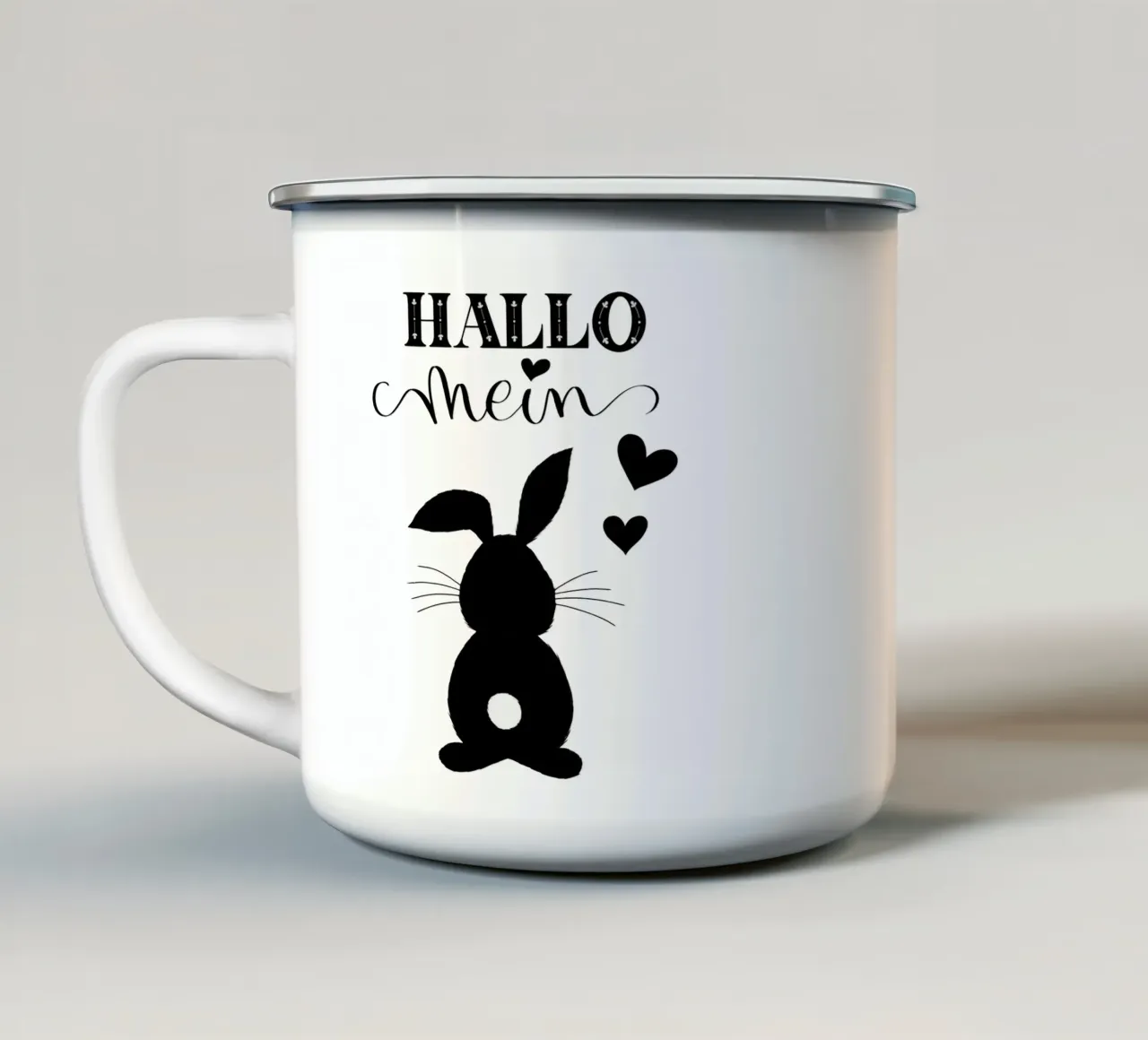 Ciao mio coniglietto. Non solo carino a Pasqua. tazza in smalto da CalliLetters