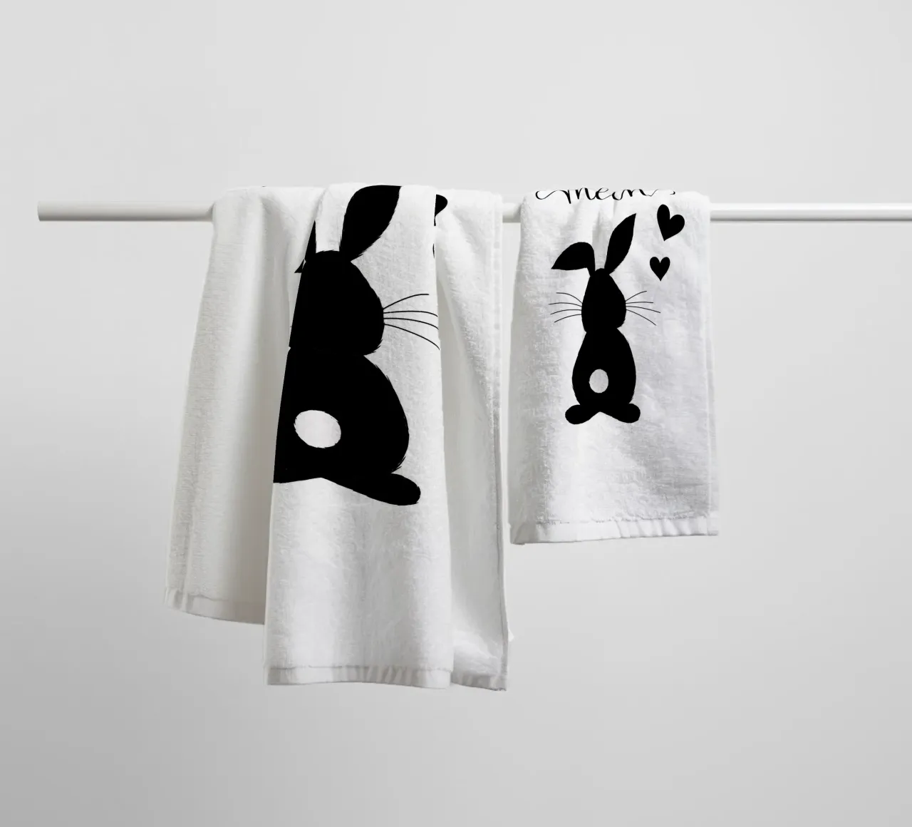 Hello my bunny. Not only cute at Easter. towel by CalliLetters