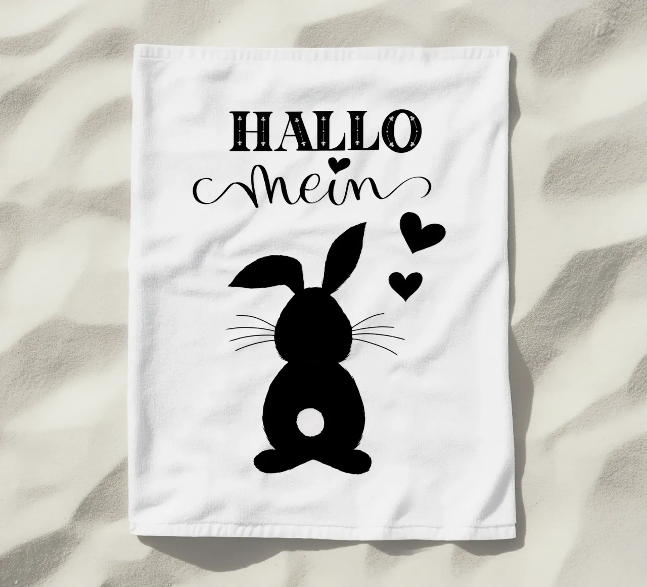 Hello my bunny. Not only cute at Easter. beach towel by CalliLetters