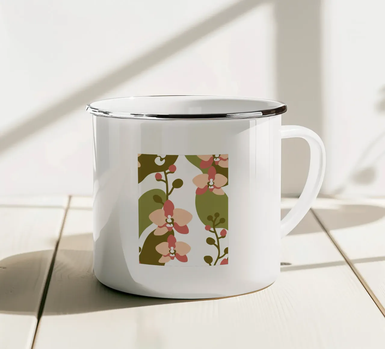 Fiore astratto di orchidea tazza in smalto da SPECIAL FLOWER PATTERNS