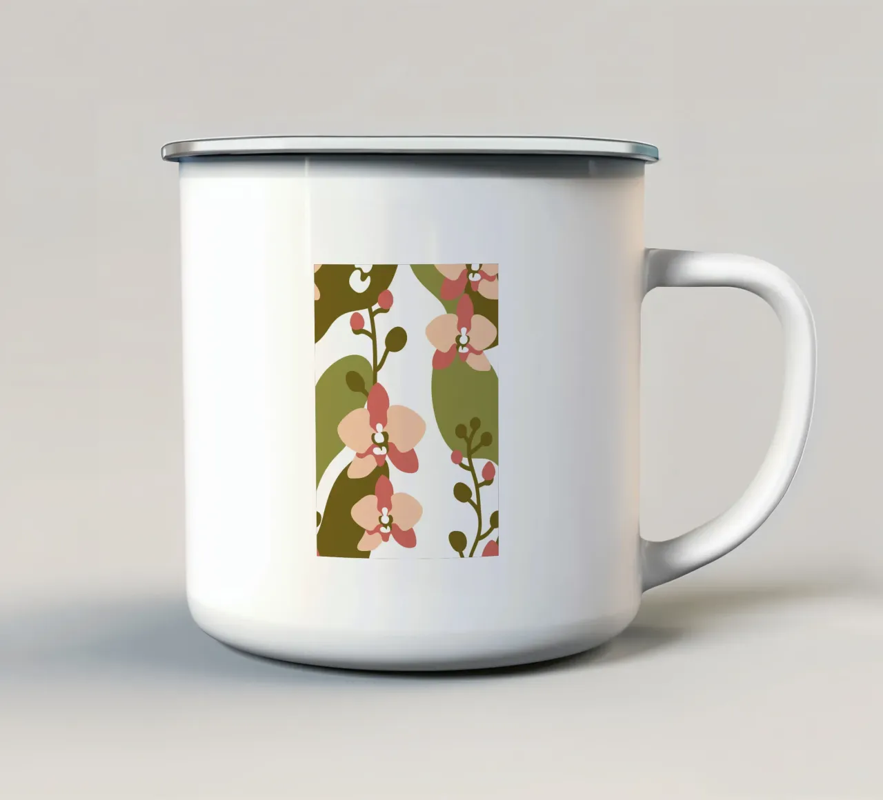 Fiore astratto di orchidea tazza in smalto da SPECIAL FLOWER PATTERNS