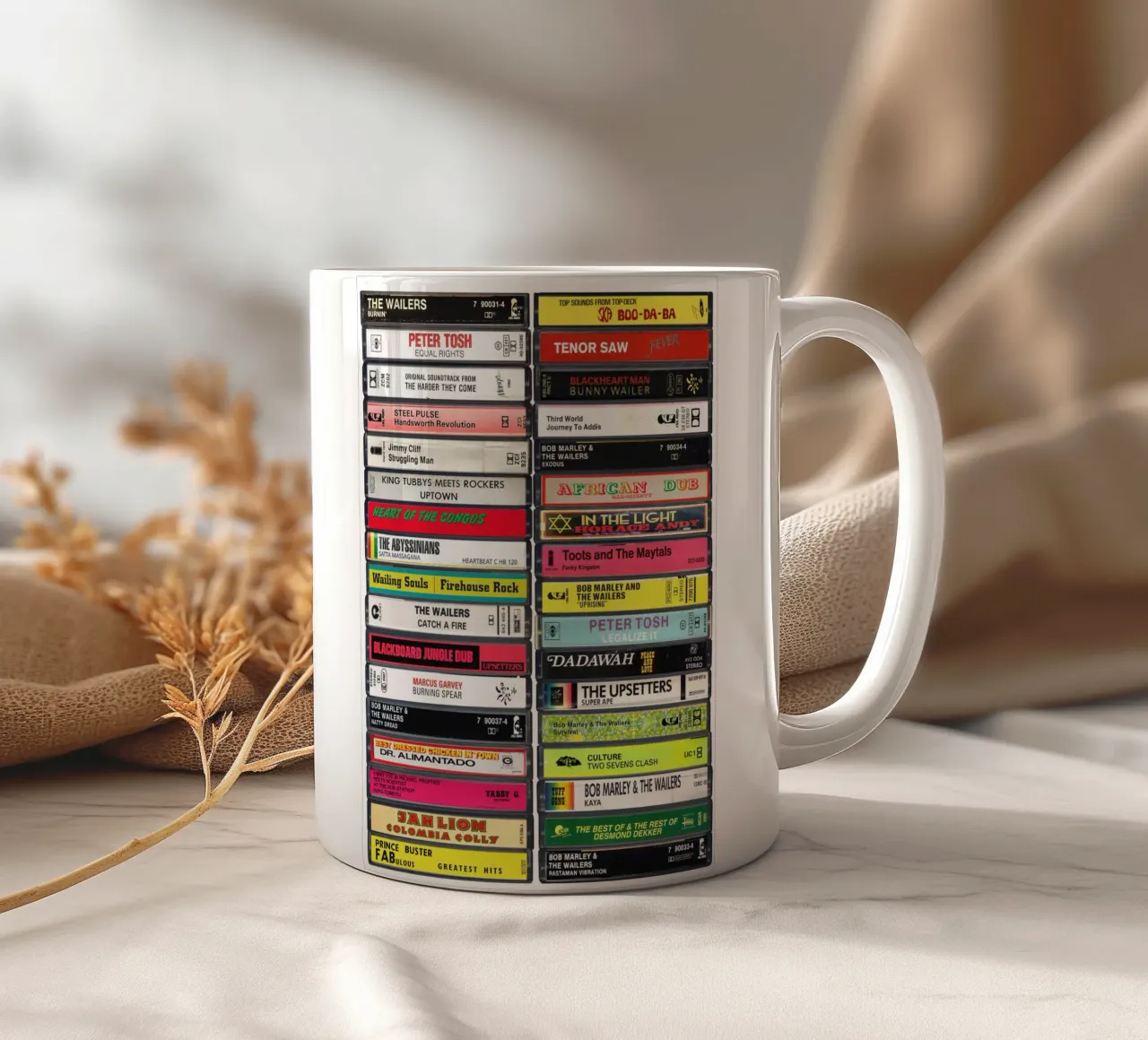 Reggae Musik Druck Keramik Tasse von MrMustardPrints