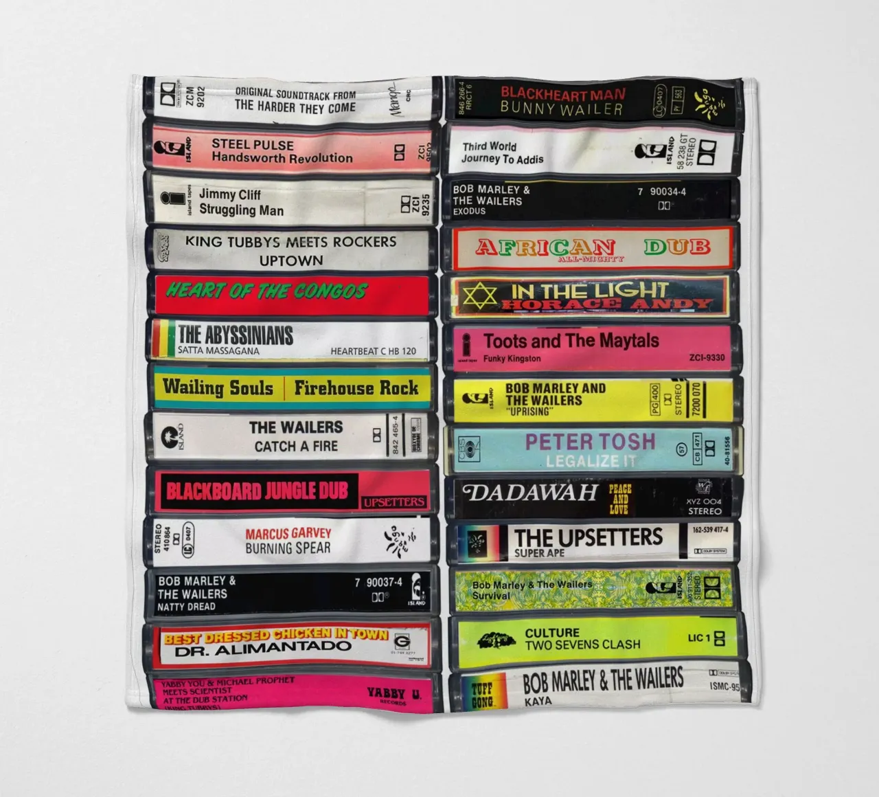 Reggae Music Print fleece blanket by MrMustardPrints